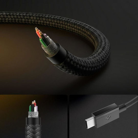 Spigen USB 2.0 Cable USB-C male - USB-C 60W Μαύρο 1.5m ACA10417