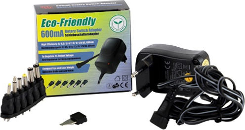 Minwa Universelles Netzadapter Einstellbare Spannung 3 bis 12V 0.6A mit Leistung 7.2W mit Steckerset (MW MA-06)