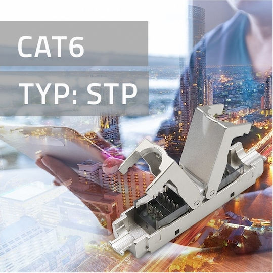 Qoltec Букса RJ45 Без Инструменти STP Cat6 Jack Pin T568b T568a
