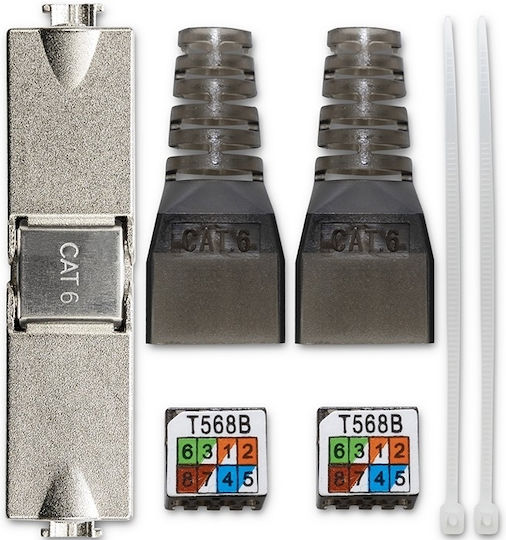 Qoltec Букса RJ45 Без Инструменти STP Cat6 Jack Pin T568b T568a