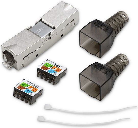 Qoltec Букса RJ45 Без Инструменти STP Cat6 Jack Pin T568b T568a