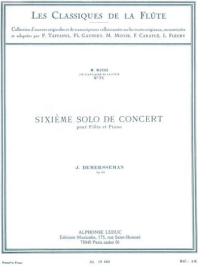 Alphonse Leduc Moyse - Sixieme Solo De Concert Op.82 Παρτιτούρα για Πνευστά
