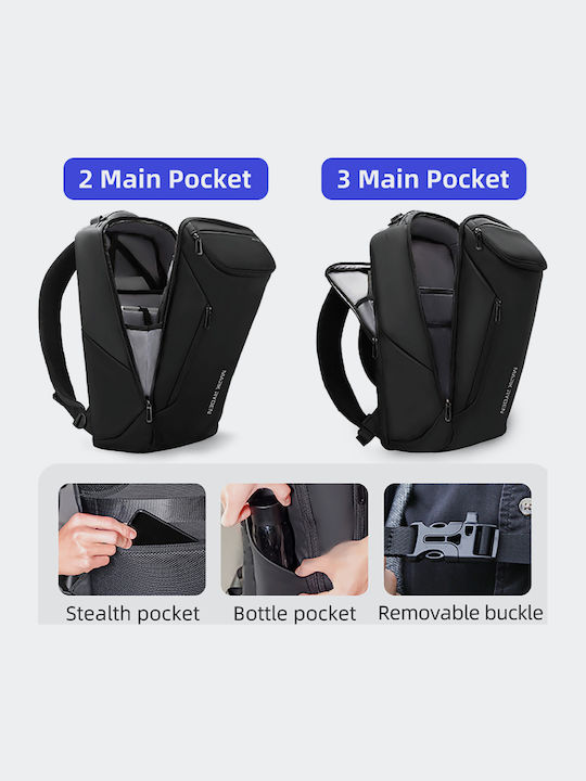 Mark Ryden MR9031Y Wasserdichte Rucksack Für Laptop 15.6 Mit USB-Anschluss In Schwarz Farbe