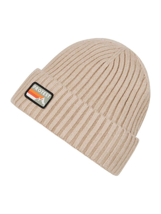Men's Knitted Beanie in Beige Colour