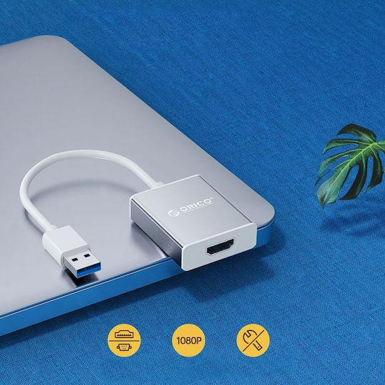 Orico USB-A Männlich Zu HDMI Weiblich Konverter Silber