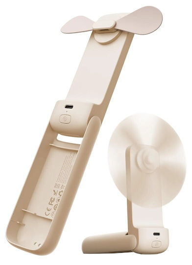Aecooly Tragbarer Klappbarer Handgehaltener Ventilator Mini Aprikosenfarbe Kompakt Büro Outdoor Nutzung