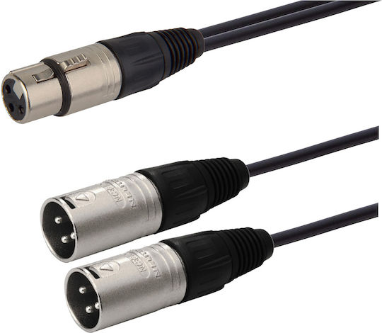 Prostage Кабел XLR мъжки - XLR женски Черен 1м Y-XLRF-01