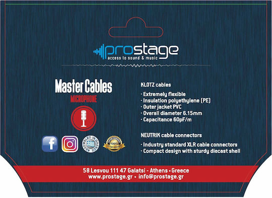 Prostage Kabel XLR-Buchse - XLR-Stecker Schwarz 15m MB-B15