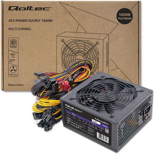 Qoltec 1650W Black Power Supply Full Wired 80 Plus Platinum 50342