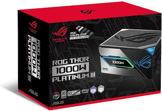 Asus ROG Thor Platinum III 1000W Черен Захранващ Блок За Компютър Full Modular 80 Plus Platinum
