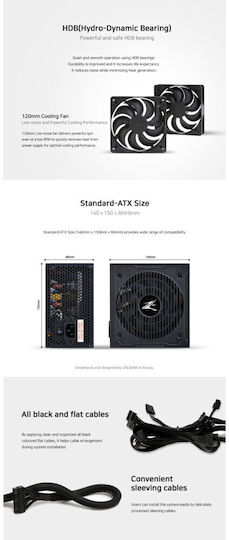 Zalman MegaMax ZM600-TXIIv2 rev. 2.0 600W Black Computer Power Supply Full Wired 80 Plus Standard