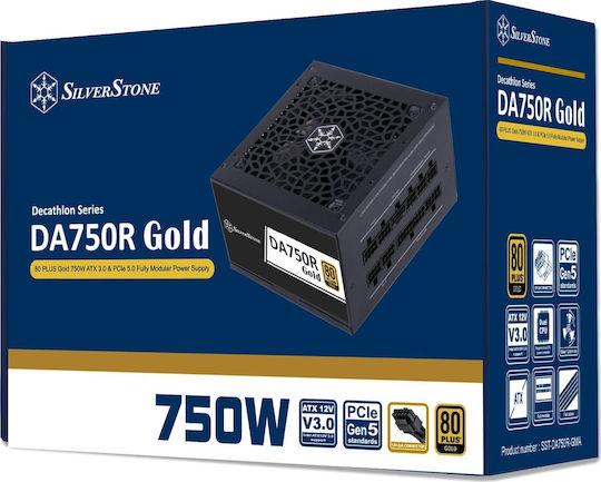 Silverstone DA750R 750W Μαύρο Τροφοδοτικό Υπολογιστή Full Modular 80 Plus Gold