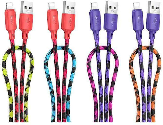 Hoco X116 Geflochten USB-A zu Lightning Kabel Lila 1m