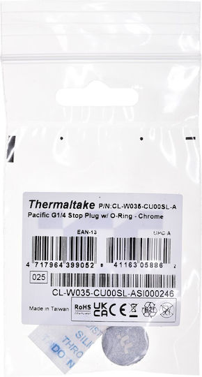 Thermaltake Pacific G1/4 Stop Plug w/ O-Ring Fittings Ασημί