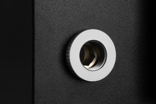 Ekwb Panel-mounted Adapter Fitting EK-Quantum Torque Pass-through G1/4 Female-Female Satin Titanium Fittings Black