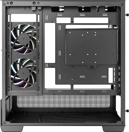 Deepcool CG380U 3F Gaming Micro Tower Computer Case with Side Window and ARGB Lighting Black