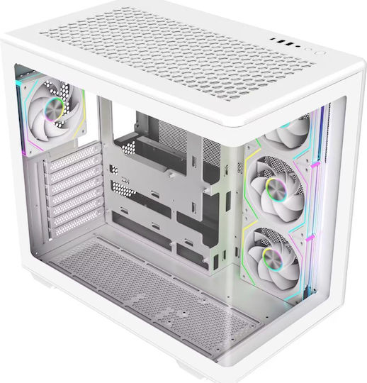 CoolerMaster Elite 600 Gaming Midi Tower Computer Case with Side Window and ARGB Lighting White
