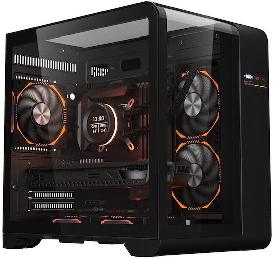 1STPLAYER RT5 Геймърска Micro Tower Кутия За Компютър Със Страничен Прозорец Черна