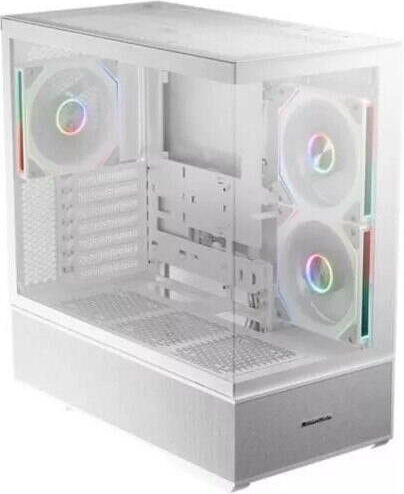 LC-Power Gaming 812W Quartz Vision Midi-Turm Computergehäuse mit Seitenfenster Weiß
