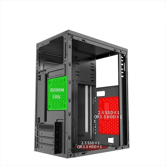 1stCOOL Step 4 Mikro-Turm Computergehäuse Schwarz