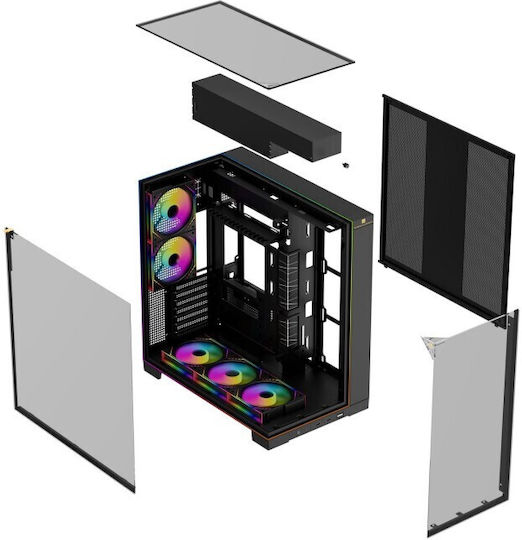 Thermalright A70 ARGB Gaming Midi-Turm Computergehäuse mit Seitenfenster Schwarz