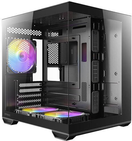 Antec CX60M ARGB Gaming Mini-Turm Computergehäuse mit Seitenfenster Schwarz