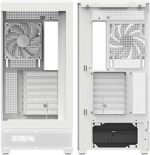Aerocool P500B-Digi Gaming Midi-Turm Computergehäuse mit ARGB-Beleuchtung Weiß