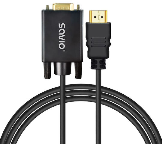 Savio Cablu HDMI de sex masculin - VGA 1.8m Negru