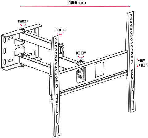 Unitronic 407219 Βάση Τηλεόρασης Τοίχου έως 32" και 35kg