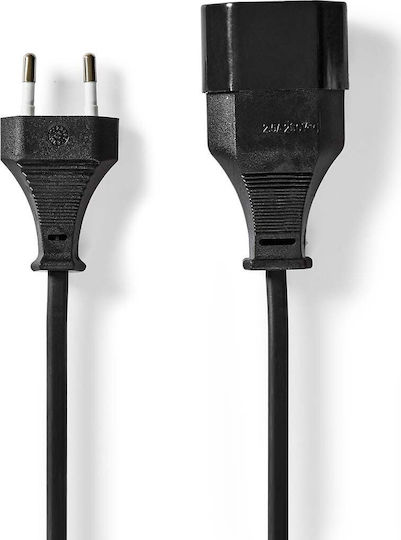 Nedis Power Cable Adapters Euro Plug Euro Socket Straight-straight Two-wire Black Bulk 5m