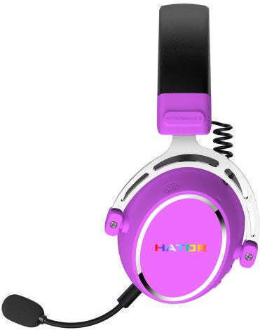 HATOR Hypergang 3 Ασύρματο Over Ear Gaming Headset με σύνδεση Bluetooth / USB Μωβ