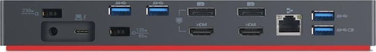 Lenovo Thunderbolt 3 Gen 2 Thunderbolt 3 Docking Station με HDMI/DisplayPort 4K PD Ethernet Μαύρο
