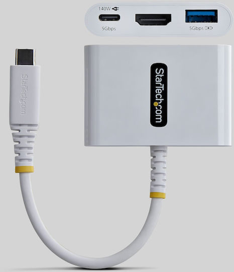 StarTech USB-C Docking Station με HDMI Λευκό (168W-USBC-MULTIPORT)