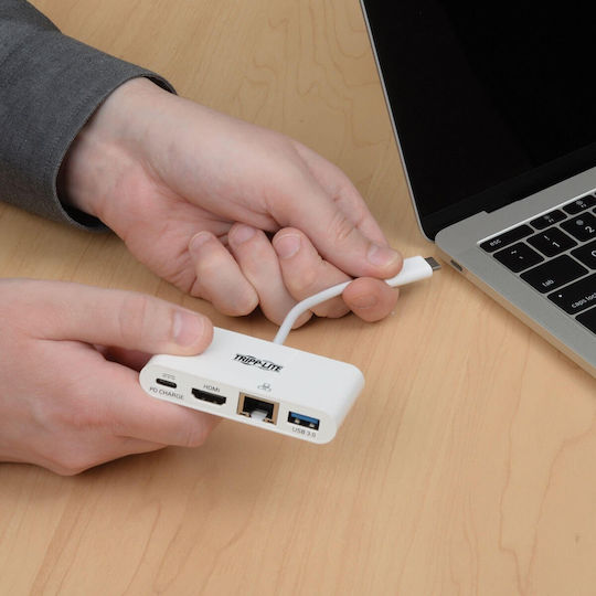 Eaton USB-C Докинг Станция с HDMI Ethernet Бяла