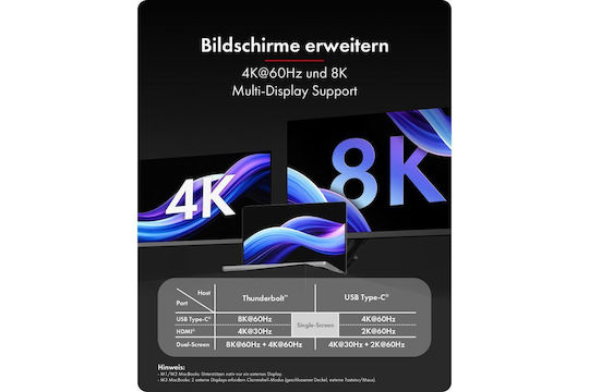 Icy Box USB-C Docking Station with HDMI 4K PD and 2 Monitor Connection Black (IB-RD2818DK-40G)