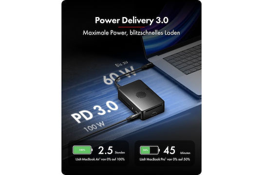 Icy Box USB-C Docking Station with HDMI 4K PD and 2 Monitor Connection Black (IB-RD2818DK-40G)