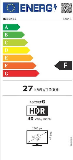 Hisense Smart Fernseher 32 Zoll Volle HD LED 32A4S HDR (2026) 32A4S