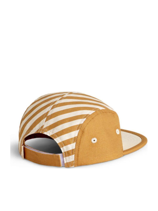 Kids' Hat Jockey Fabric Sunscreen Beige KE1SANDSTRIPE R4SUNSANDSTRIPE