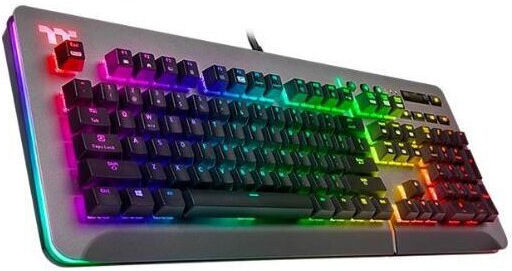 Thermaltake Level 20 Gaming Mechanical Keyboard with Cherry MX Blue switches and RGB lighting (English US) Titanium