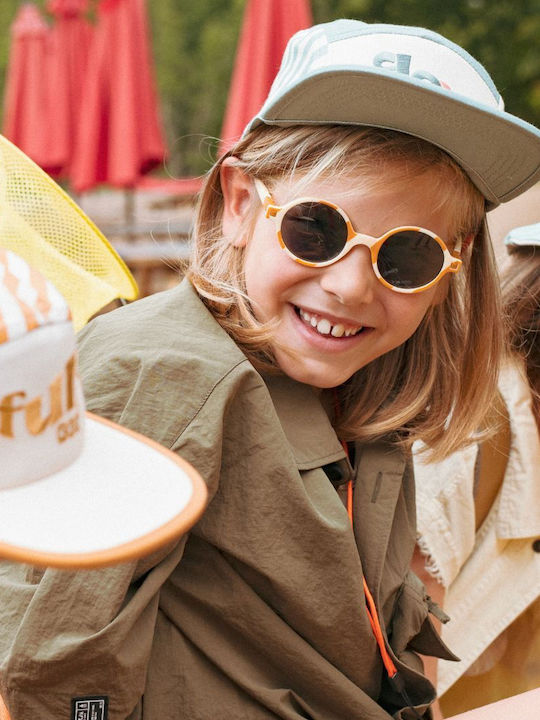 Kids' Hat Jockey Fabric Sunscreen Beige KE1SANDSTRIPE R4SUNSANDSTRIPE