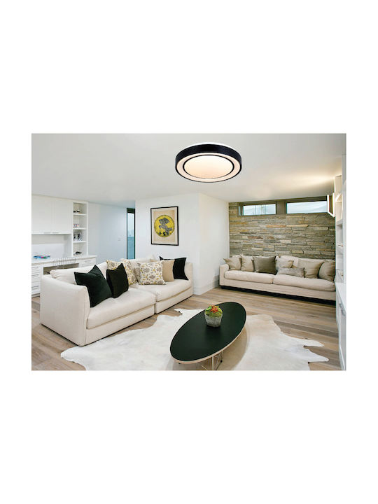 Inlight 42179Β Ceiling Mount Light 40cm Black with Integrated LED