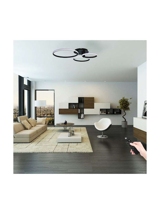 Atman Sevilla Ceiling Mount Light 45cm Black with Integrated LED and Remote Control
