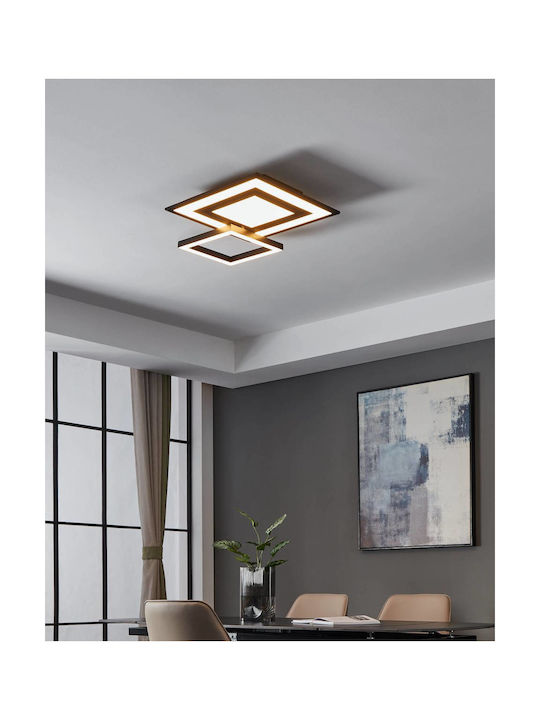 Eglo Savatarila-Z Smart Ceiling Mount Light 45cm Black with Integrated LED and Remote Control