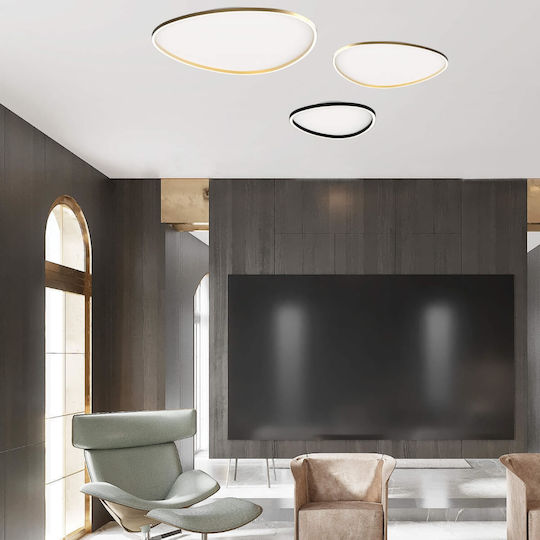 Zambelis Lights Πλαφονιέρα Οροφής 40εκ. Μαύρη με Ενσωματωμένο LED