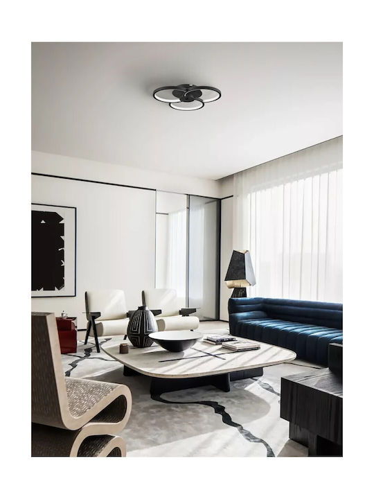 Atman Oviedo Ceiling Mount Light 40cm Black with Integrated LED and Remote Control