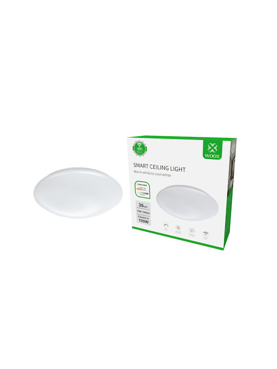 Woox R5111 Smart Ceiling Mount Light 30cm White with Integrated LED and Remote Control