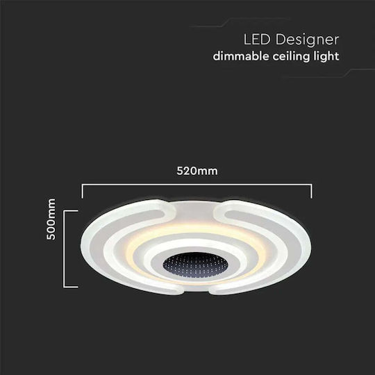 V-TAC Deckenleuchte 52cm Weiß mit Integrierter LED und Fernbedienung
