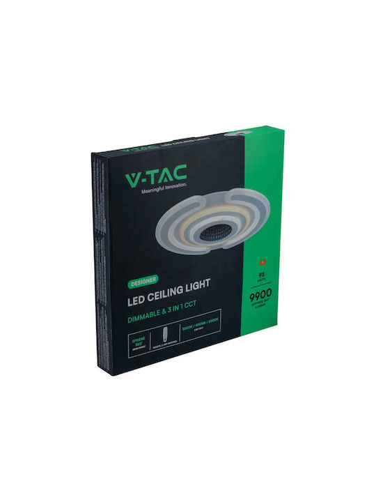 V-TAC Ceiling Mount Light 52cm White with Integrated LED and Remote Control