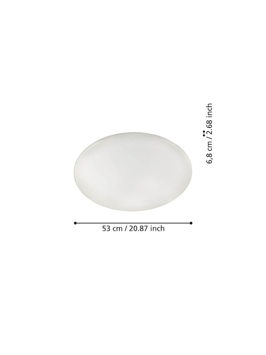 Eglo Totari-z Smart Ceiling Mount Light 53cm White with Integrated LED and Remote Control