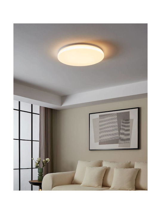 Eglo Totari-z Smart Ceiling Mount Light 53cm White with Integrated LED and Remote Control